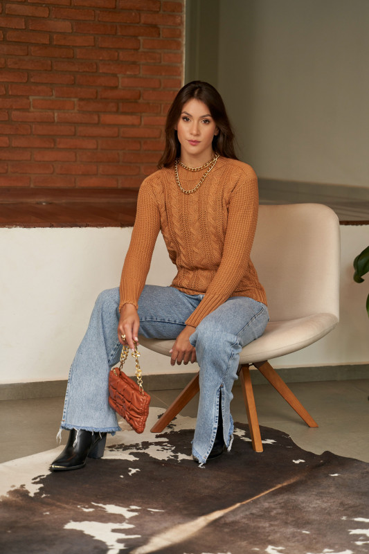 BLUSA TRANÇA E GOLA- 1203